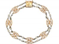 Edwardian 15ct Gold, Platinum & Natural Pearl Bracelet