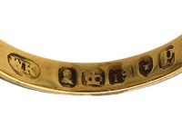 Georgian 18ct Gold, Carved Onyx Forget me Not Black Enamel Mourning Ring