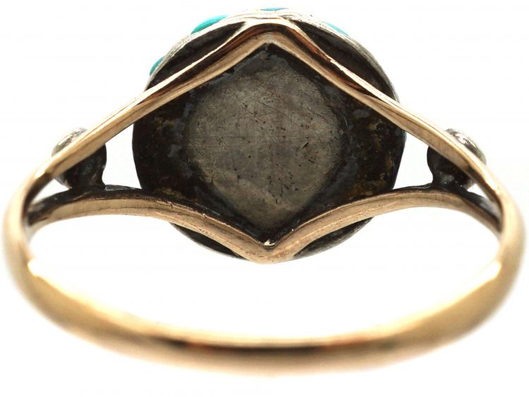 Victorian 9ct Gold, Turquoise Cluster Ring