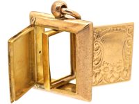 Victorian 9ct Gold Rectangular Locket that Hinges Opens at the Front