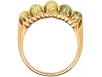 Victorian 18ct Gold, Five Stone Cat's Eye Chrysoberyl Ring