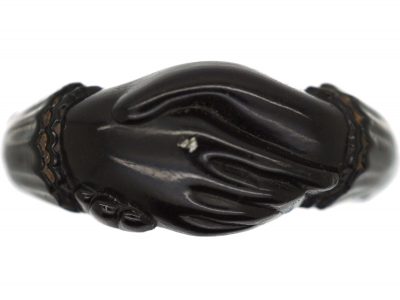 Victorian Jet Fede Ring