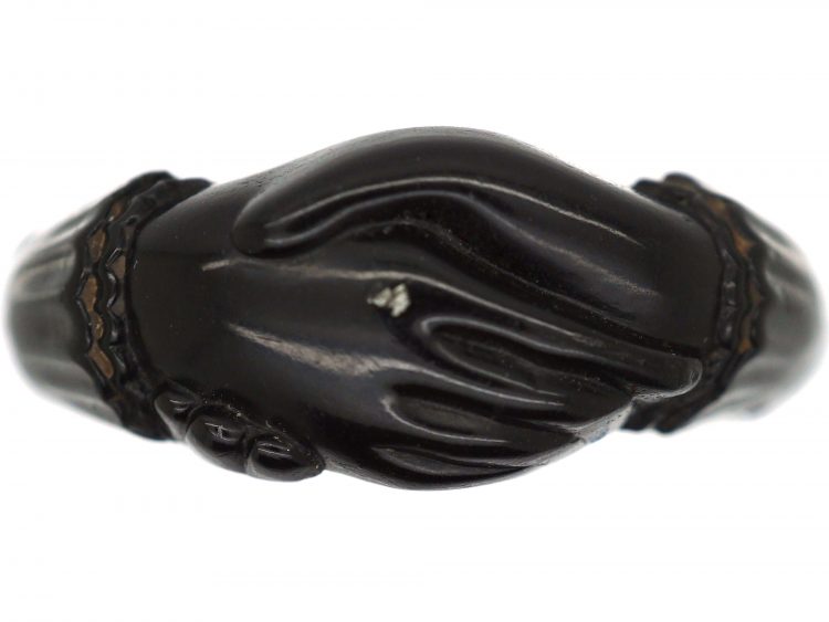 Victorian Jet Fede Ring