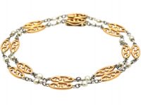 Edwardian 15ct Gold, Platinum & Natural Pearl Bracelet