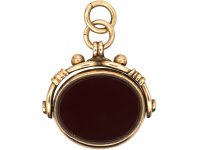 Victorian 9ct Gold Swivel Fob set with a Bloodstone & a Carnelian