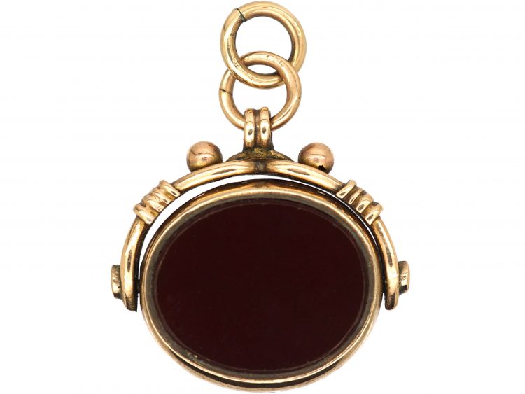 Victorian 9ct Gold Swivel Fob set with a Bloodstone & a Carnelian