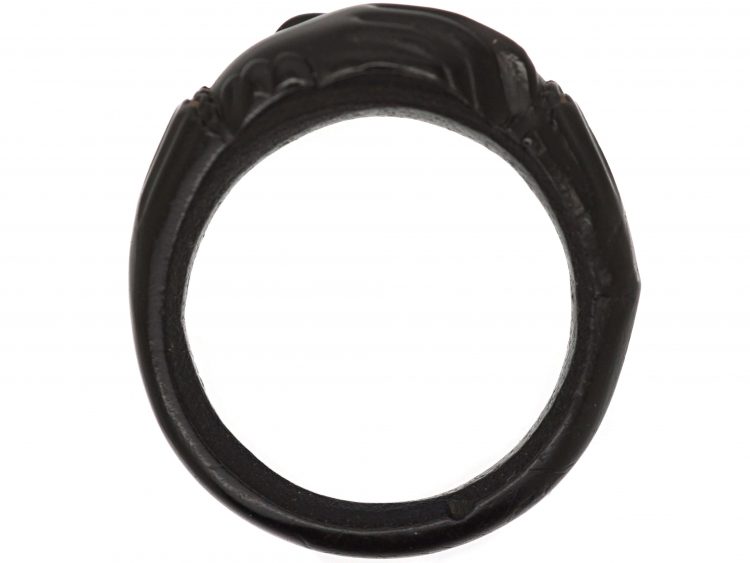 Victorian Jet Fede Ring
