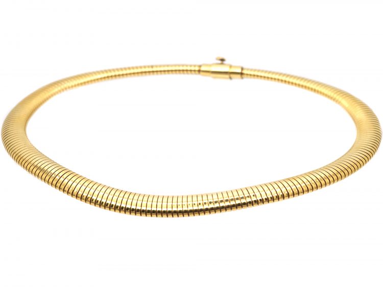 Retro 14ct Gold Tubo-Gas Collar