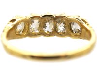 Victorian 18ct Gold, Five Stone Old Mine Cut Diamond Ring