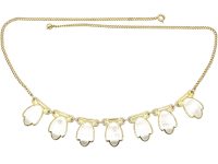 Norwegian Retro Silver & White Enamel Necklace by Andresen & Scheinflug