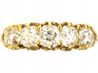 Victorian 18ct Gold, Five Stone Old Mine Cut Diamond Ring