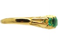 Victorian 18ct Gold Ring set with Five Graduated Emeralds