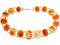 Victorian 18ct Gold Graduated Carnelian Collar