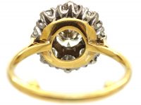 Retro 18ct Gold, Large Diamond Daisy Cluster Ring