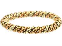 9ct Three Colour Twisted Gold Wedding Ring
