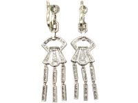 Art Deco Platinum & Diamond Drop Earrings