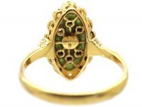 Early 20th Century 18ct Gold & Platinum, Plique A Jour, Diamond & Natural Split Pearl Ring