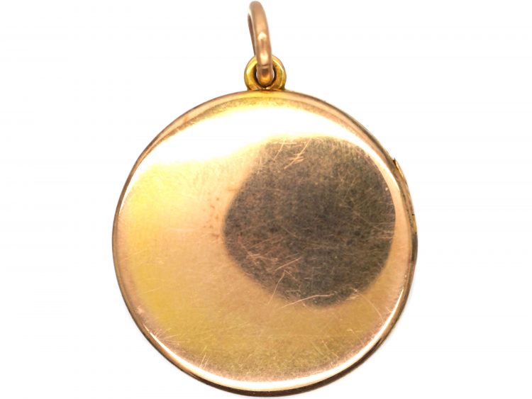Edwardian 10ct Gold Slim Round Locket