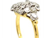 1950s Large 18ct Gold & Diamond Cluster Ring