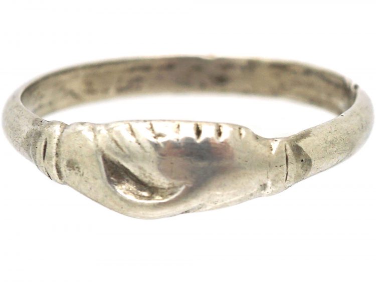 Early Georgian Silver Fede Ring