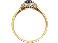 Edwardian 18ct Gold, Sapphire & Diamond Cluster Ring