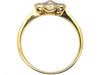 Edwardian 18ct Gold & Platinum, Ruby & Diamond Cluster Ring