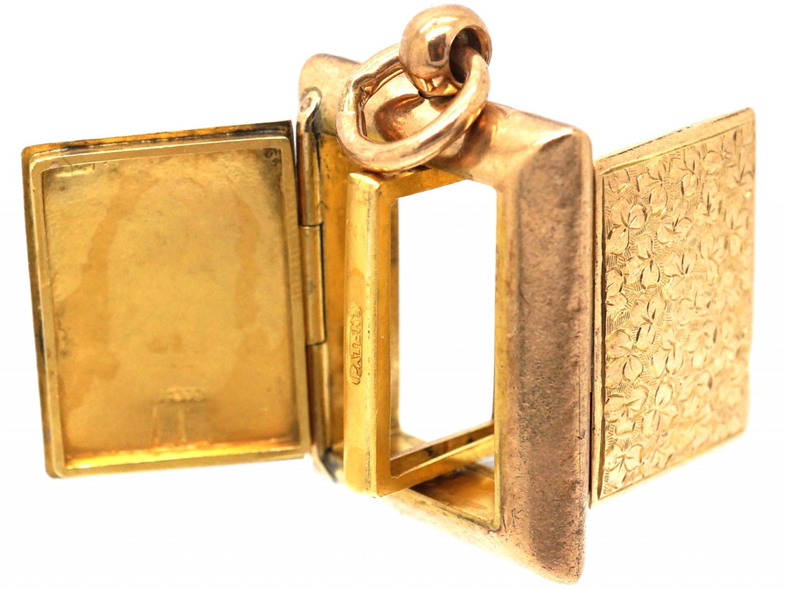 Victorian 9ct Gold Rectangular Locket that Hinges Opens at the Front ...
