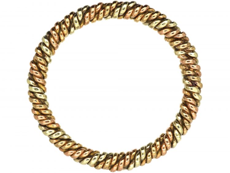 9ct Three Colour Twisted Gold Wedding Ring