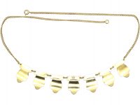 Norwegian Retro Silver & White Enamel Necklace by Andresen & Scheinflug