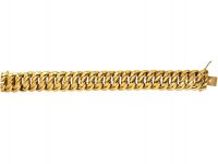 French 18ct Gold, Wide Double Curb Link Bracelet