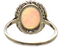 Edwardian 18ct Gold, Opal & Diamond Cluster Ring