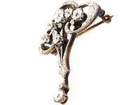 Art Nouveau Platinum & 15ct Gold, Diamond Pendant Brooch