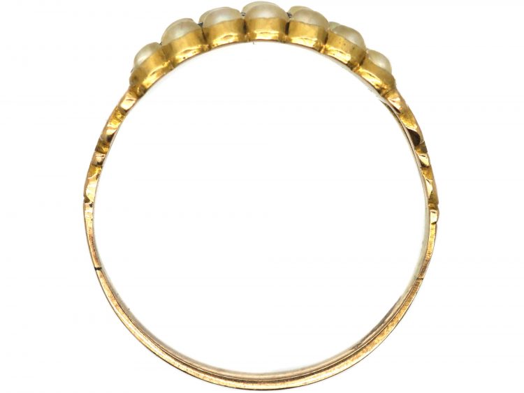 Regency 15ct Gold, Natural Split Pearl & Rose Diamond Ring