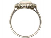 Edwardian 18ct Gold, Opal & Diamond Cluster Ring