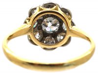 Retro 18ct Gold & Palladium Diamond Set Daisy Cluster Ring