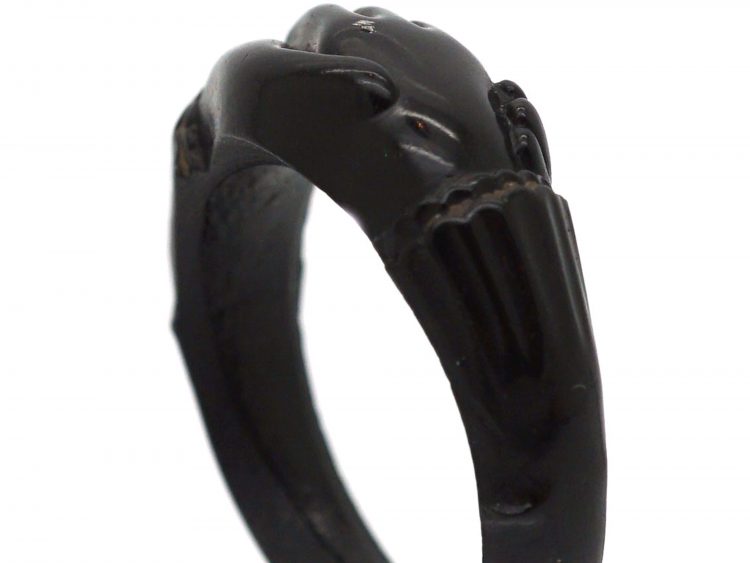 Victorian Jet Fede Ring