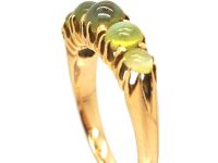 Victorian 18ct Gold, Five Stone Cat's Eye Chrysoberyl Ring