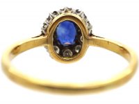 Edwardian 18ct Gold, Sapphire & Diamond Cluster Ring