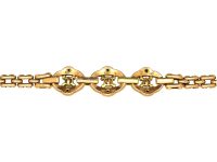 Victorian 15ct Gold, Diamond & Natural Bouton Pearl, Jubilee Enamel Bracelet