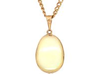 Art Deco Large Opal & 9ct Gold Pendant on 9ct Gold Chain