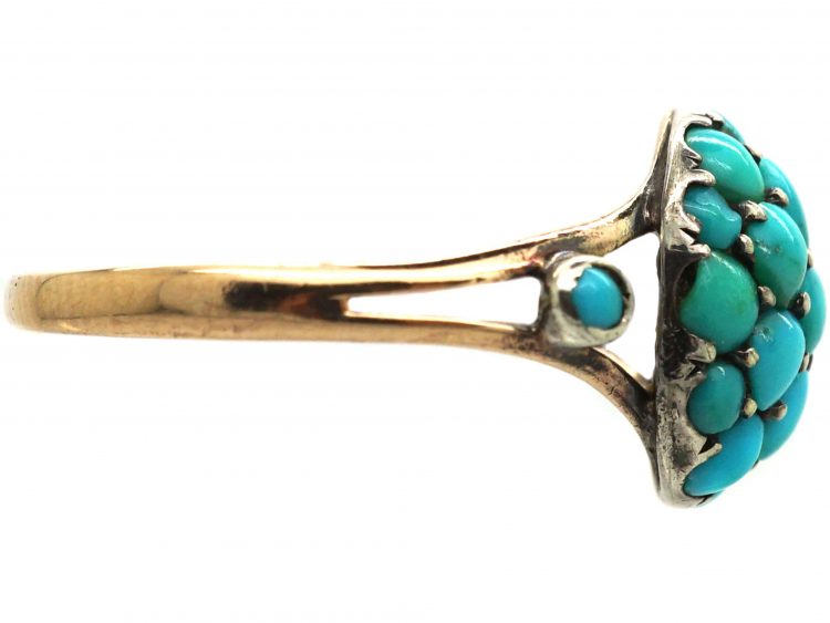 Victorian 9ct Gold, Turquoise Cluster Ring