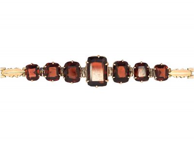 Art Deco 9ct Gold & Garnet Bracelet