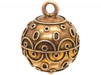 Victorian 15ct Gold Orb Pendant with Applied Gold Detail