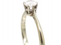 Art Deco 18ct White Gold & Platinum, Diamond Solitaire Ring