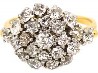 1950s Large 18ct Gold & Diamond Cluster Ring