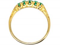 Victorian 18ct Gold Ring set with Five Graduated Emeralds