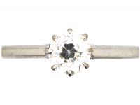 Art Deco 18ct White Gold & Platinum, Diamond Solitaire Ring