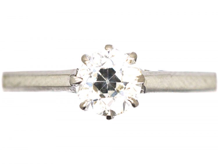 Art Deco 18ct White Gold & Platinum, Diamond Solitaire Ring