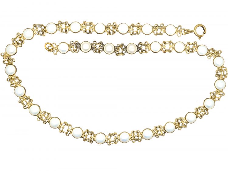 Mid 20th Century Silver & White Enamel Necklace by Arne Nordlie