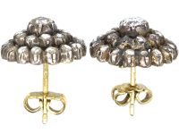 19th Century Rose Diamond Cluster Earrings